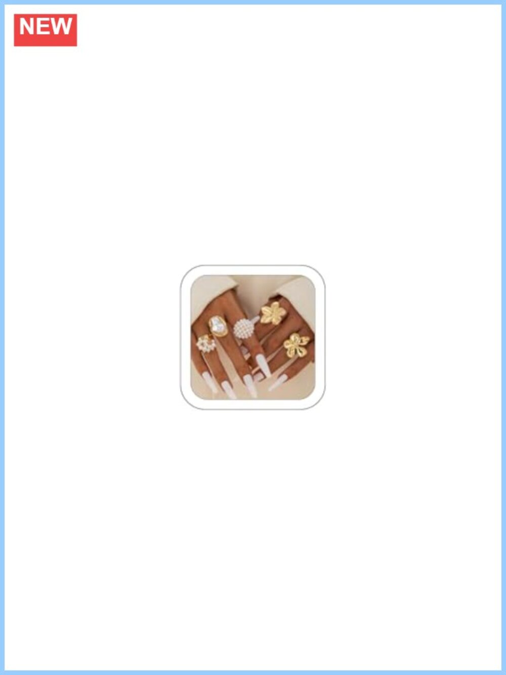 Chunky Stackable Adjustable Rings Set Women Gold Plated Dome Statement